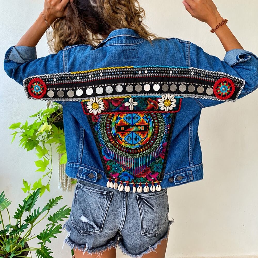 Kyama Custom Handmade Embellished Levi’s Denim Jacket Size M